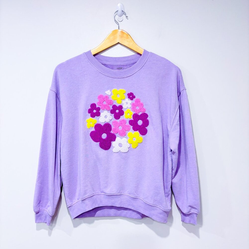 GEORGE Purple floral‎ sweatshirt | Playful casual | Large